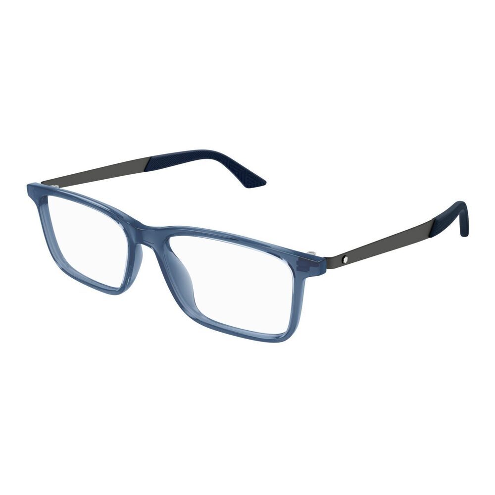 Mont Blanc MB0333O Eyeglasses Blue Ruthenium Acetate Rectangle